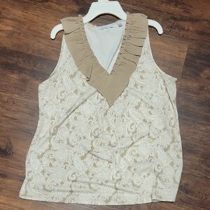 Elegant Beige Paisley Women's Top